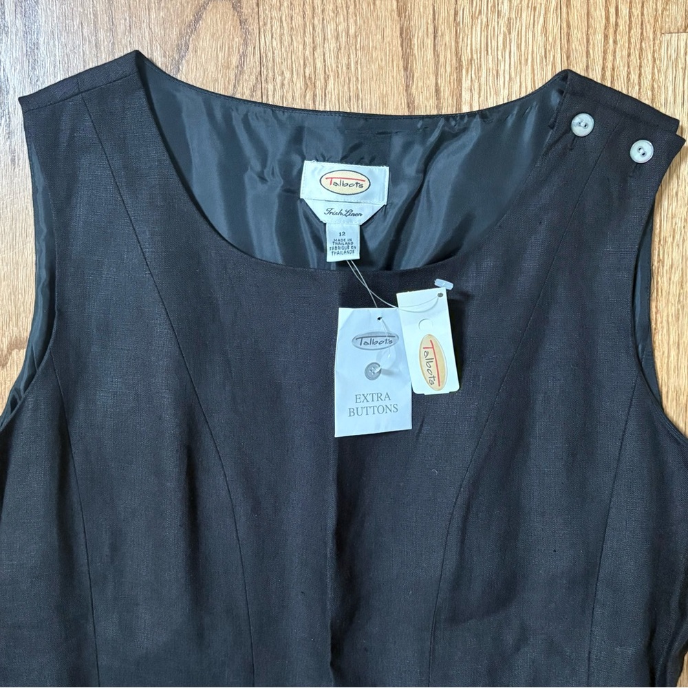 Talbots Black Linen Sleeveless Dress - Picture 2 of 3